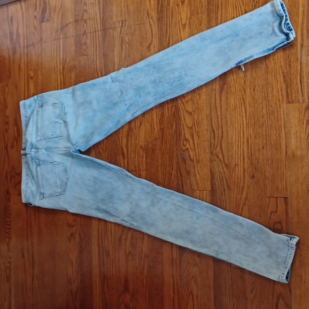 PacSun - Mens 29X30 Stacked/Distressed Light Wash Skinny Jeans Zippered Ankles - Picture 11 of 11